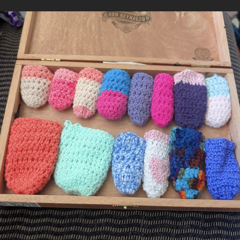 Colorful Crochet Finger Puppets Set